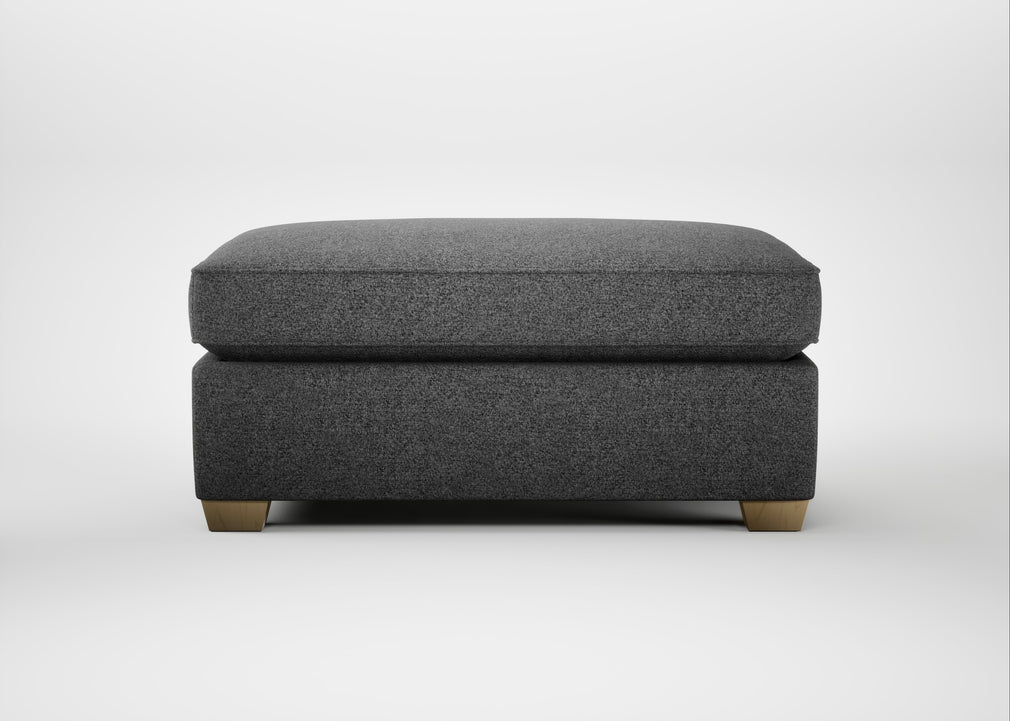 Torino Footstool Melton Wool Shale / Natural
