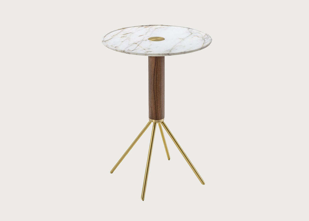 Jelly 55 Side Table Round White Calacatta Gold