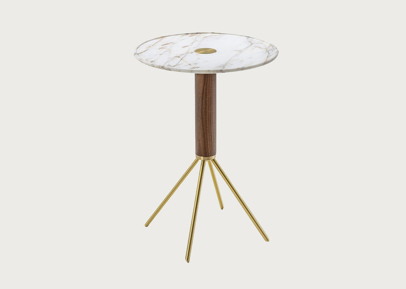 Jelly 55 Side Table Round White Calacatta Gold