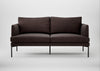 Matera 2 Seater Sofa Heritage Leather Dark Walnut 2069 / Black