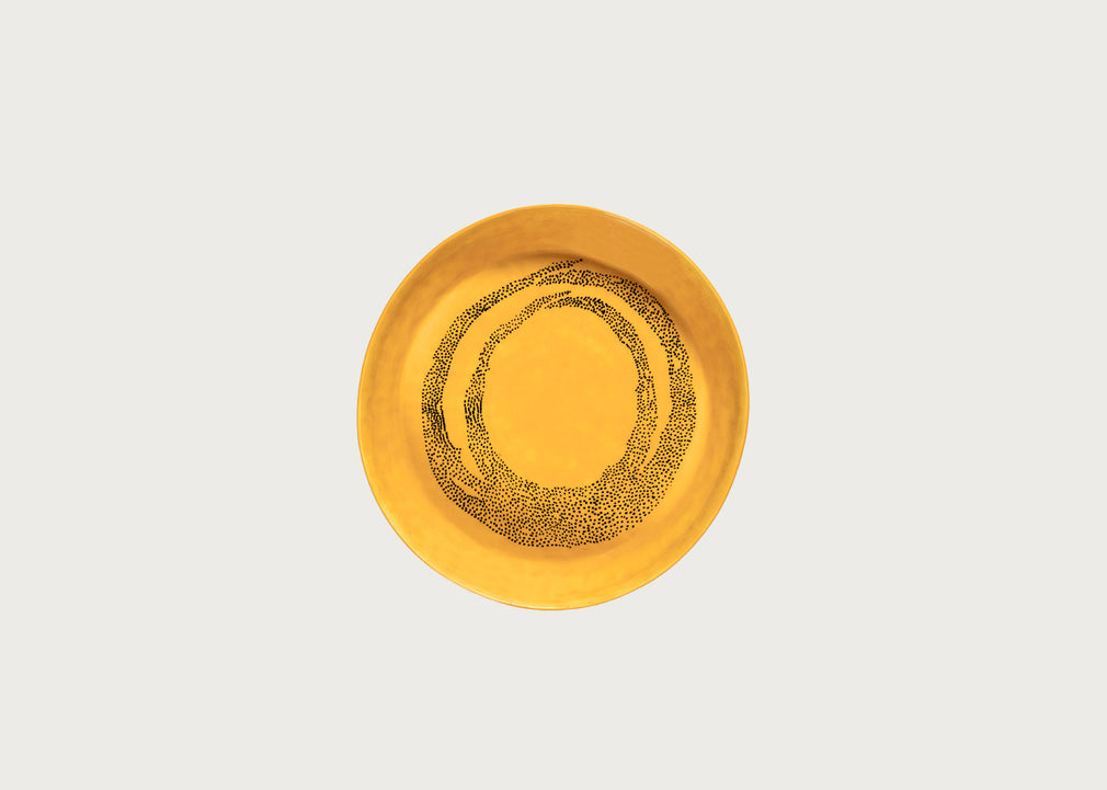 Ottolenghi Feast Swirl Serving Plate Yellow and Black Small