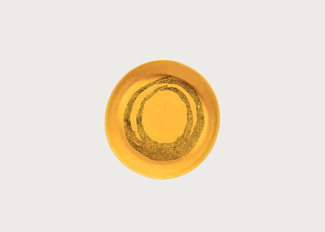 Ottolenghi Feast Swirl Serving Plate Yellow and Black Small