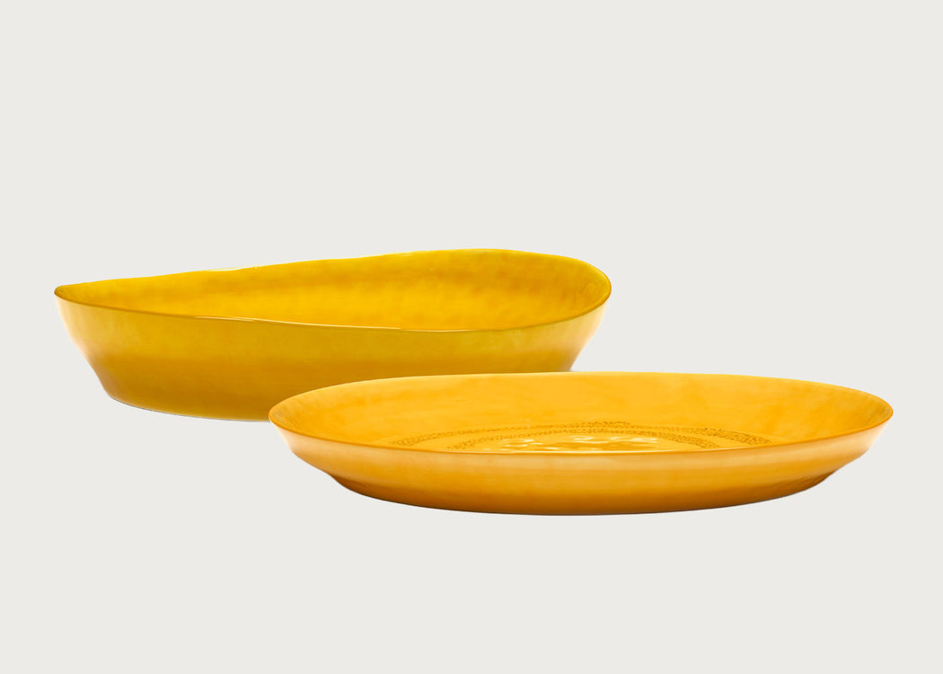 Ottolenghi Feast Swirl Serving Plate Yellow and Black Small