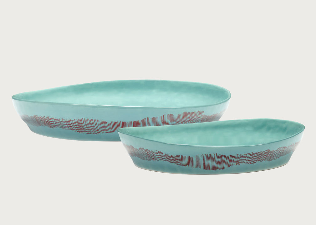 Ottolenghi Feast Swirl Serving Plate Azure and Red Small