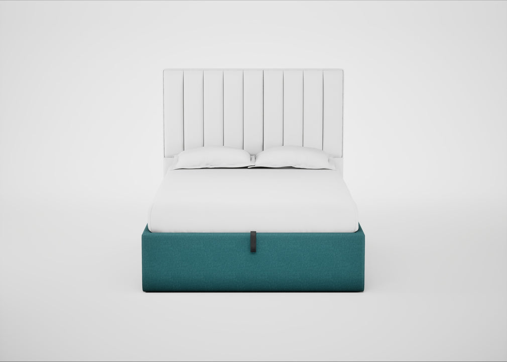 Lift Storage Divan Bed Base Double / Natural / Brushed Cotton Cadet