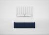 Lift Storage Divan Bed Base Double / Black / Capelo Linen-Cotton Inkspot