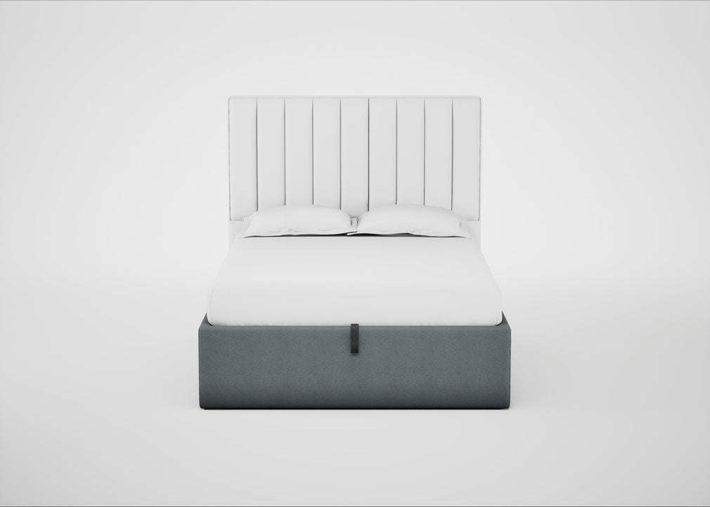 Lift Storage Divan Bed Base Double / Natural / Capelo Linen-Cotton Mineral