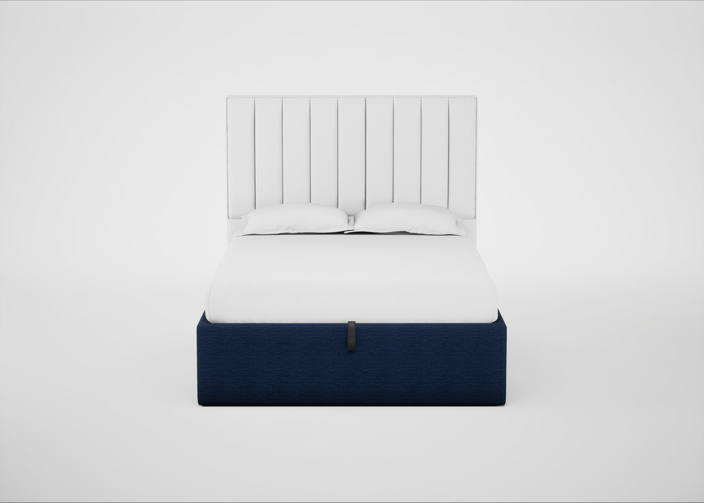 Lift Storage Divan Bed Base Double / Black / Broad Weave Lagoon