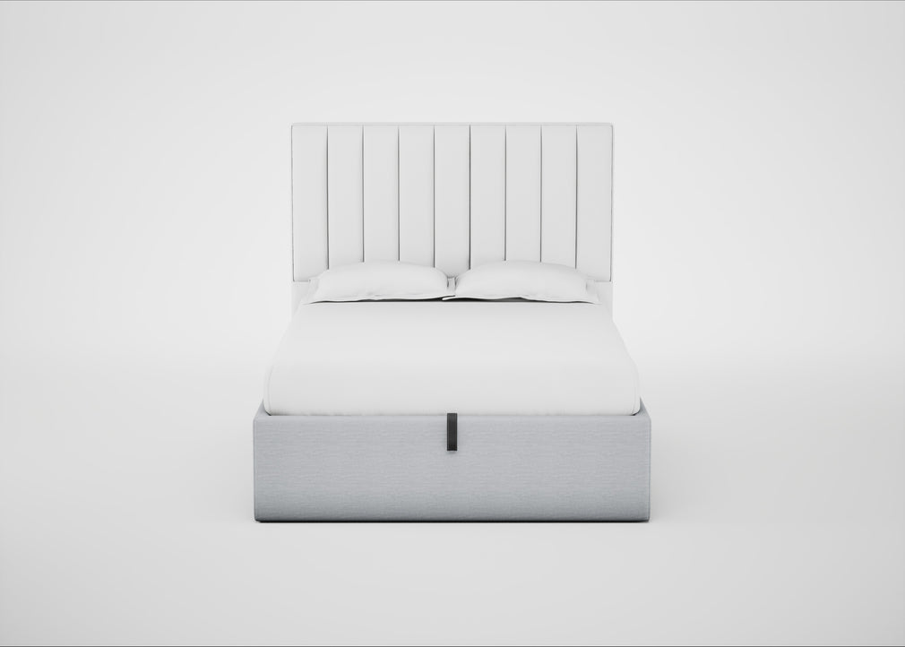 Lift Storage Divan Bed Base Double / Natural / Broad Weave Tin