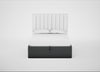 Lift Storage Divan Bed Base Double / Black / Melton Wool Granite