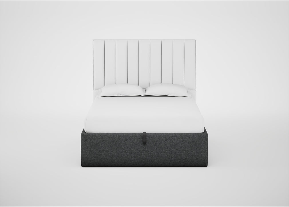 Lift Storage Divan Bed Base Double / Natural / Melton Wool Granite