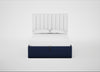 Lift Storage Divan Bed Base Double / Black / Melton Wool New Navy