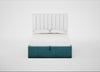 Lift Storage Divan Bed Base Double / Natural / Smart Luxe Velvet Airforce Blue