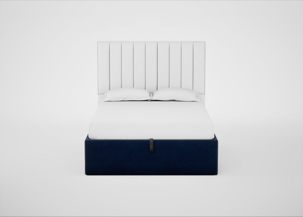Lift Storage Divan Bed Base Double / Natural / Smart Luxe Velvet Midnight