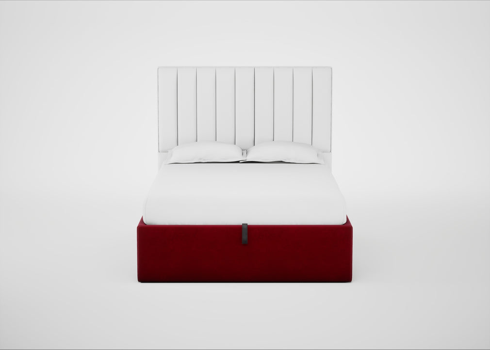 Lift Storage Divan Bed Base Double / Natural / Smart Luxe Velvet Mulberry