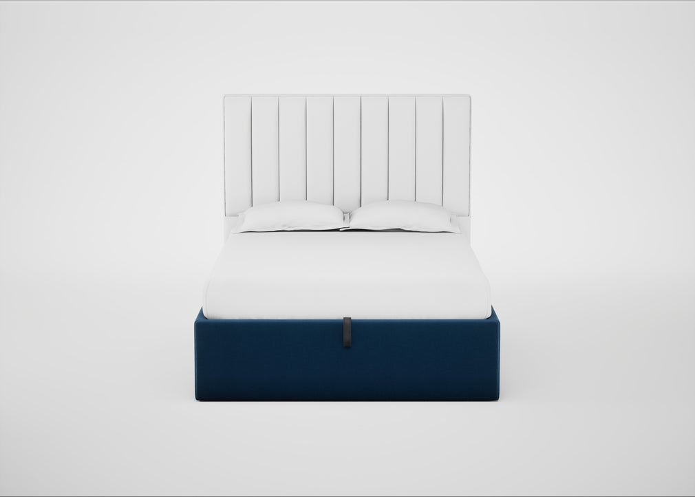 Lift Storage Divan Bed Base Double / Black / Velvet Petrol