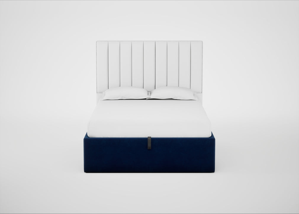 Lift Storage Divan Bed Base Double / Black / Smart Velvet Dusk