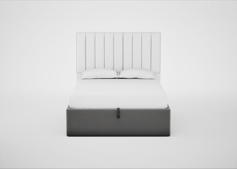 Lift Storage Divan Bed Base Double / Natural / Smart Velvet Mercury