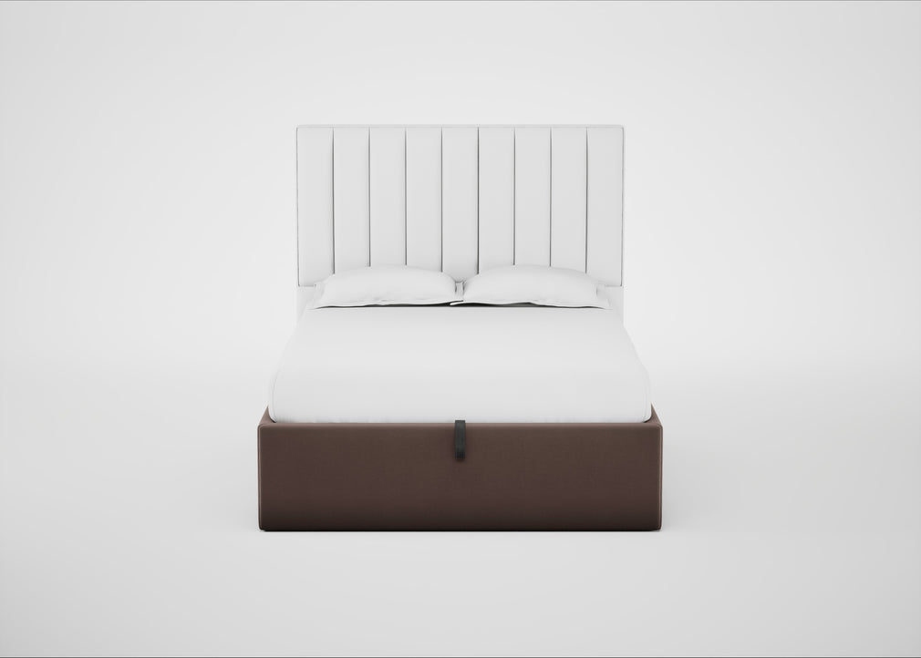 Lift Storage Divan Bed Base Double / Black / Smart Velvet Mouse