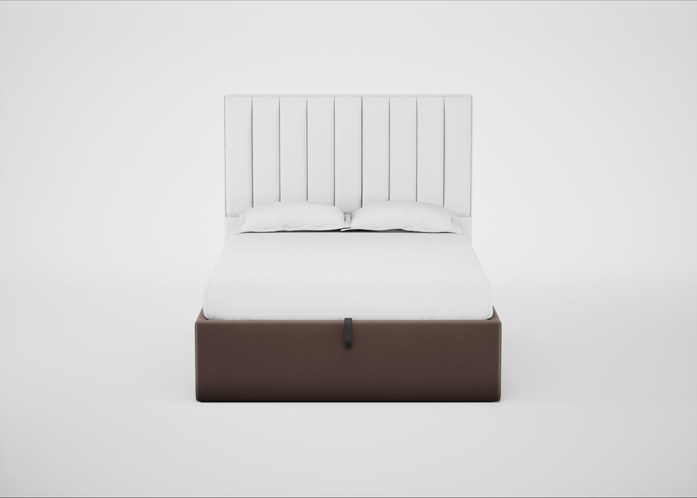 Lift Storage Divan Bed Base Double / Natural / Smart Velvet Mouse