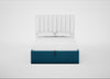 Lift Storage Divan Bed Base Double / Black / Smart Velvet Ocean Blue