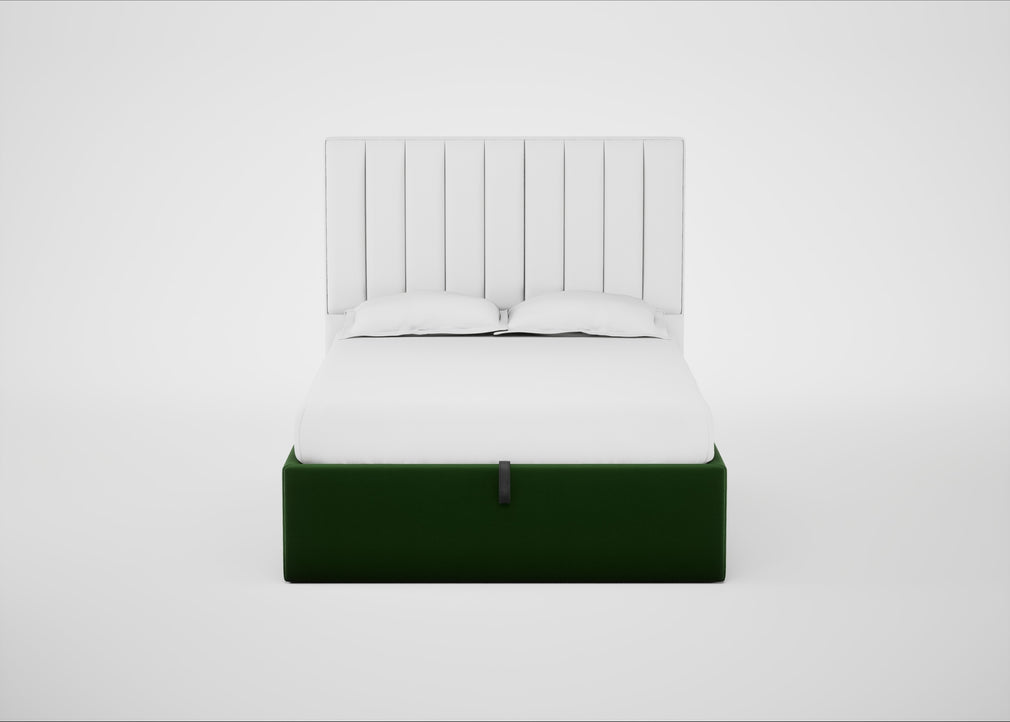 Lift Storage Divan Bed Base Double / Black / Smart Velvet Forest