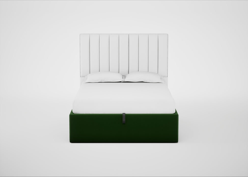 Lift Storage Divan Bed Base Double / Natural / Smart Velvet Forest