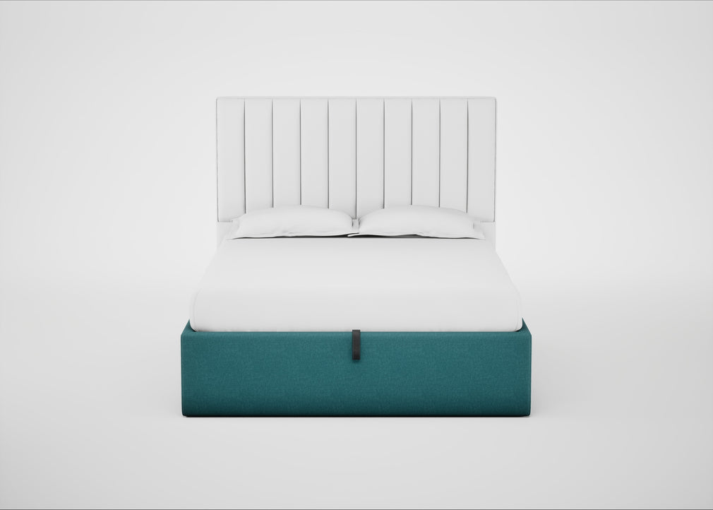 Lift Storage Divan Bed Base King / Black / Brushed Cotton Cadet
