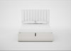 Lift Storage Divan Bed Base King / Black / Capelo Linen-Cotton Sea Salt