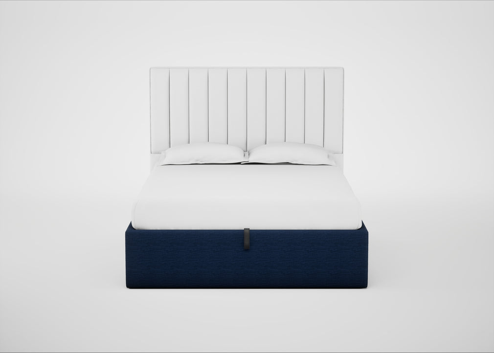 Lift Storage Divan Bed Base King / Black / Broad Weave Lagoon