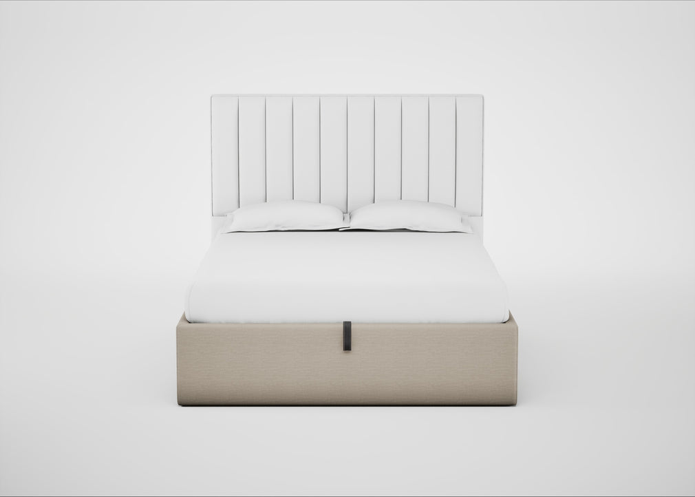 Lift Storage Divan Bed Base King / Natural / Broad Weave Putty