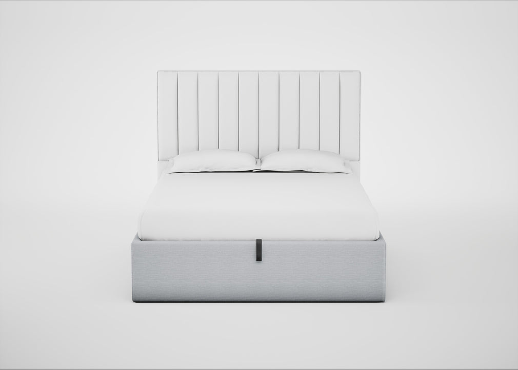 Lift Storage Divan Bed Base King / Natural / Broad Weave Tin