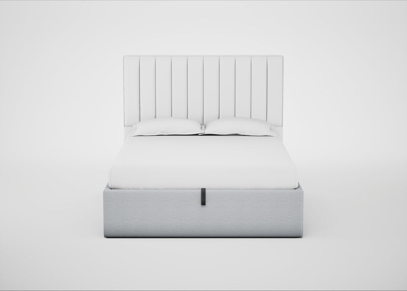 Lift Storage Divan Bed Base King / Natural / Broad Weave Tin