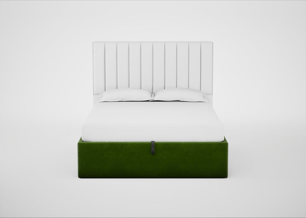 Lift Storage Divan Bed Base King / Black / Smart Luxe Velvet Grass