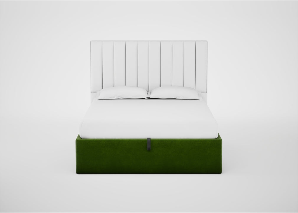 Lift Storage Divan Bed Base King / Natural / Smart Luxe Velvet Grass