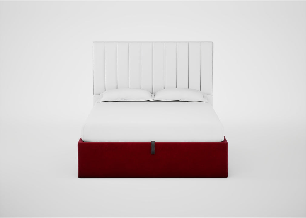Lift Storage Divan Bed Base King / Black / Smart Luxe Velvet Mulberry