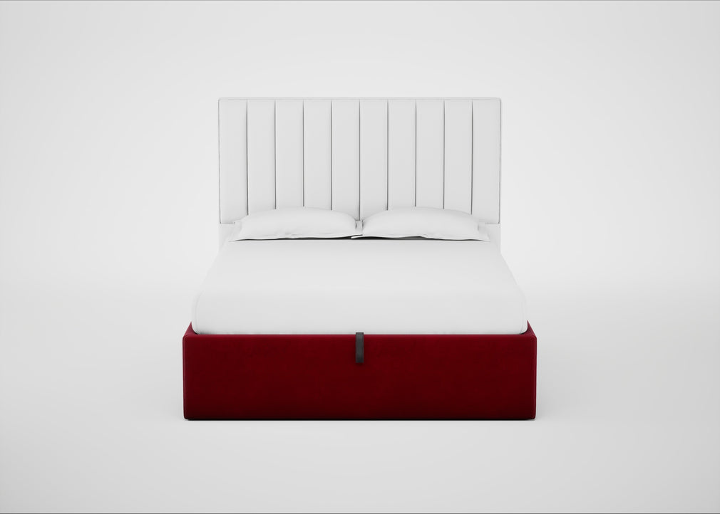 Lift Storage Divan Bed Base King / Natural / Smart Luxe Velvet Mulberry