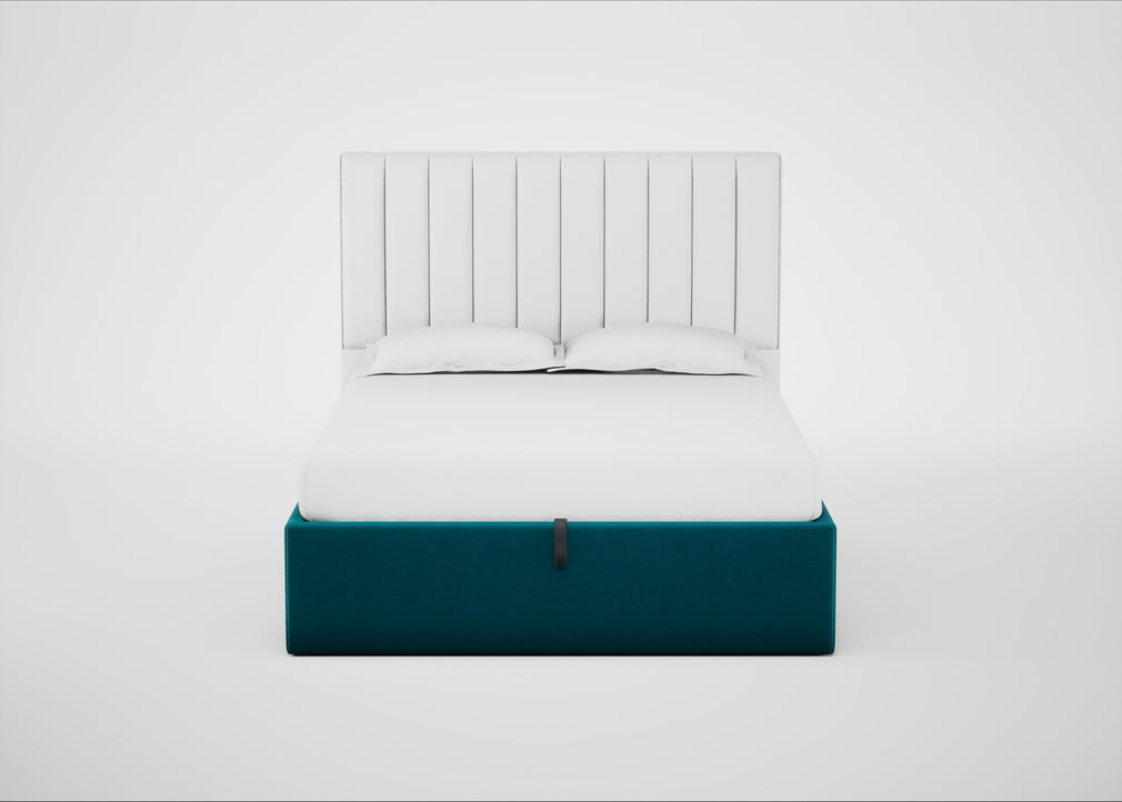 Lift Storage Divan Bed Base King / Black / Velvet Teal
