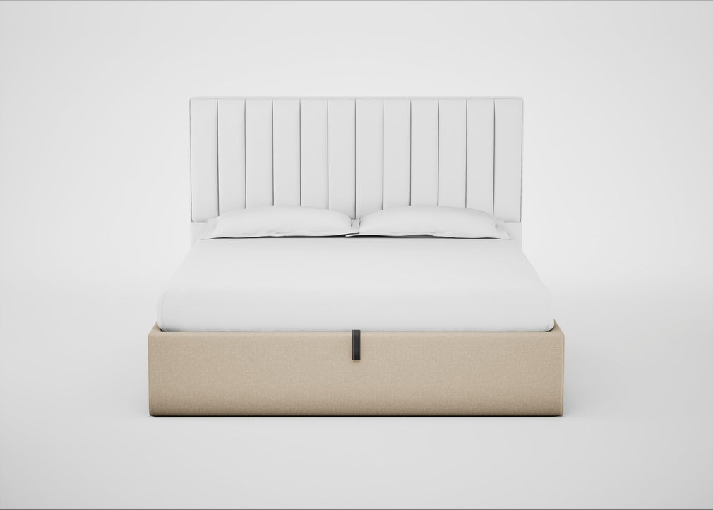 Lift Storage Divan Bed Base Super King / Natural / Brushed Cotton Oat