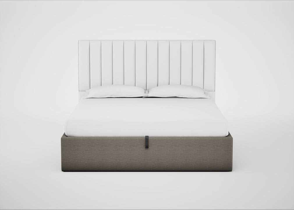 Lift Storage Divan Bed Base Super King / Natural / Broad Weave Pebble