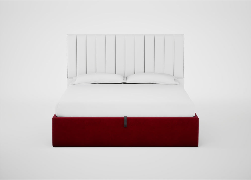 Lift Storage Divan Bed Base Super King / Natural / Smart Luxe Velvet Mulberry