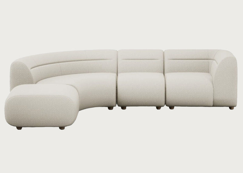 Lilli Left Hand Facing Curved Chaise Sofa