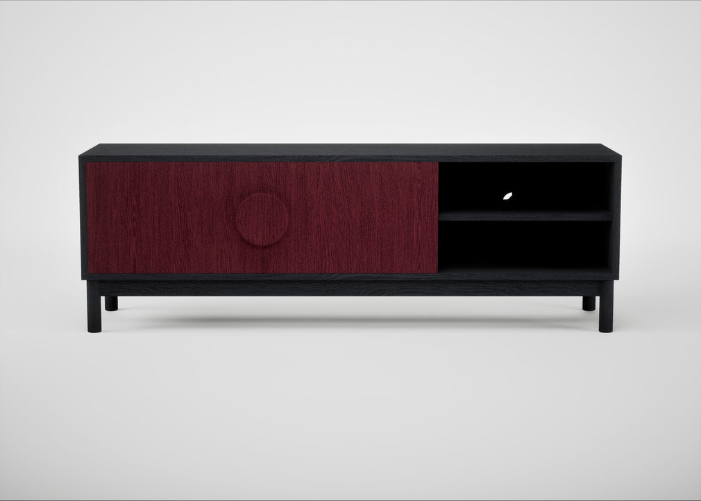 Tinta TV Unit Red Stain / Black Stain