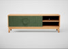 Tinta TV Unit Green Stain / Natural Oak