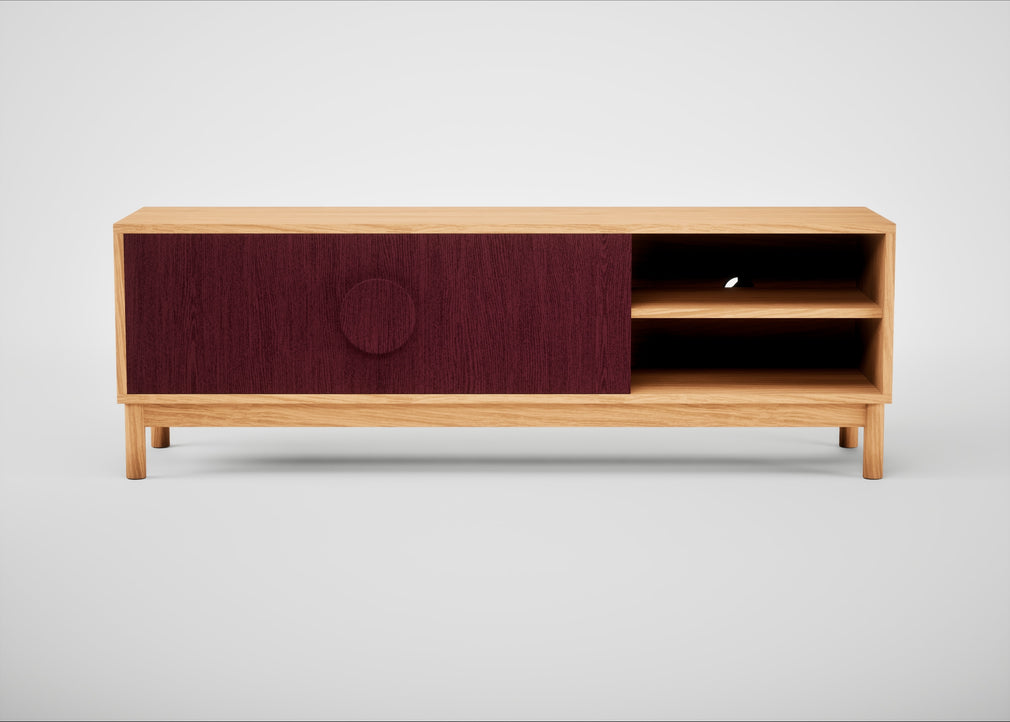Tinta TV Unit Red Stain / Natural Oak