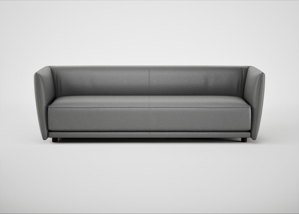 Valley 4 Seater Sofa Daino Leather Steel