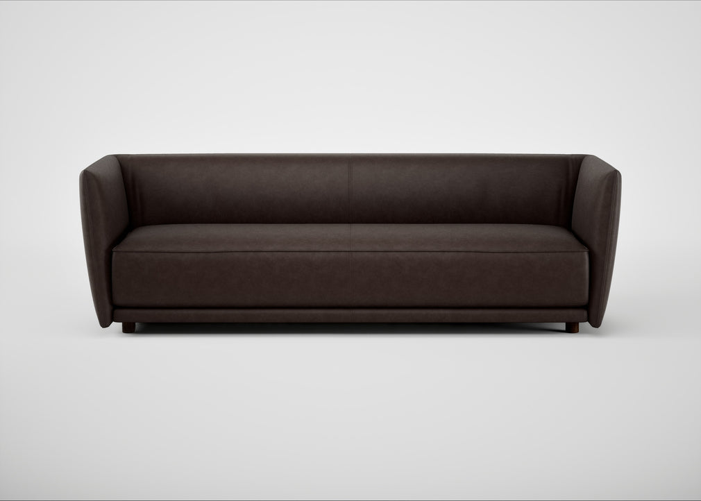 Valley 4 Seater Sofa Leather Grain Chocolate 066