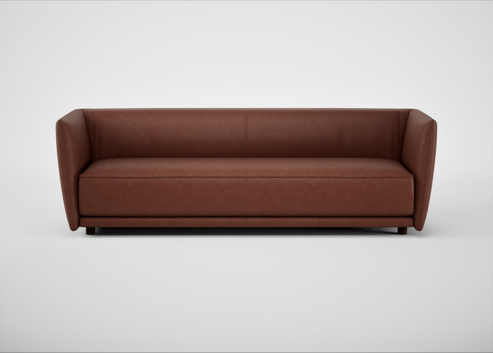 Valley 4 Seater Sofa Leather Grain Dark Brown 068