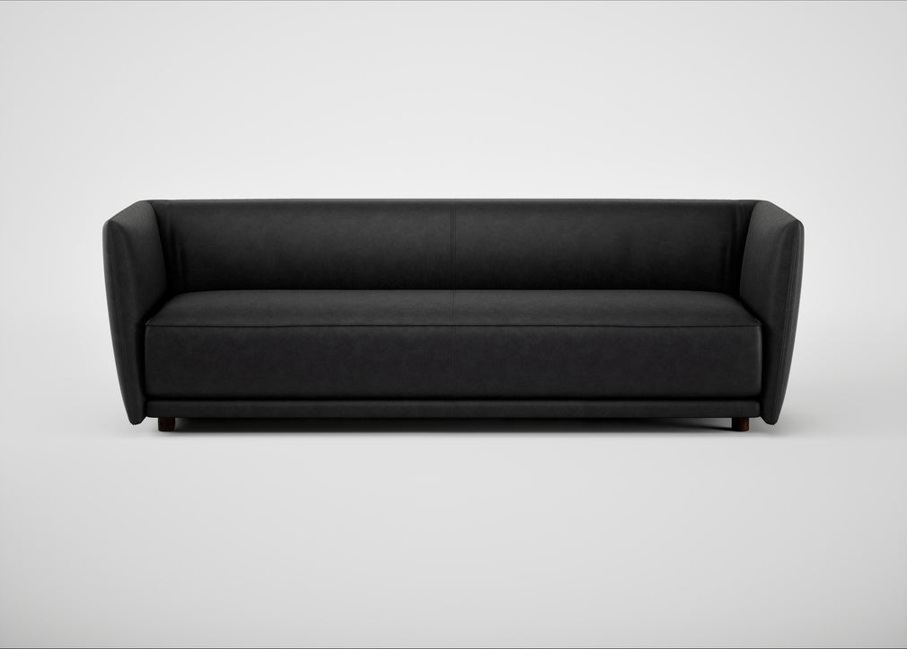 Valley 4 Seater Sofa Leather Grain Graphite 063