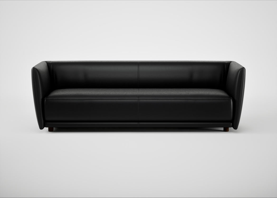 Valley 4 Seater Sofa Leather Stonewash Black 263